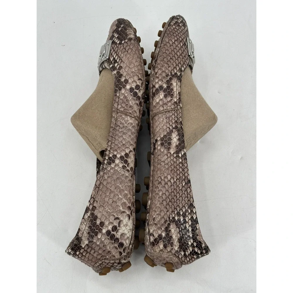 Coach Snake Print Leather Vernon‎ Ballet Flats Women's Size 9.5B Multicolor